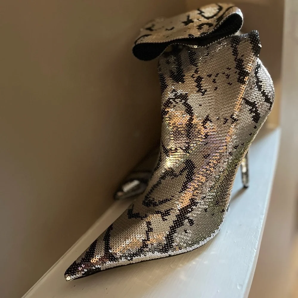 Balenciaga Sequin Noir Knife Sock Bootie Shoes 9US/39EU - Picture 11 of 13